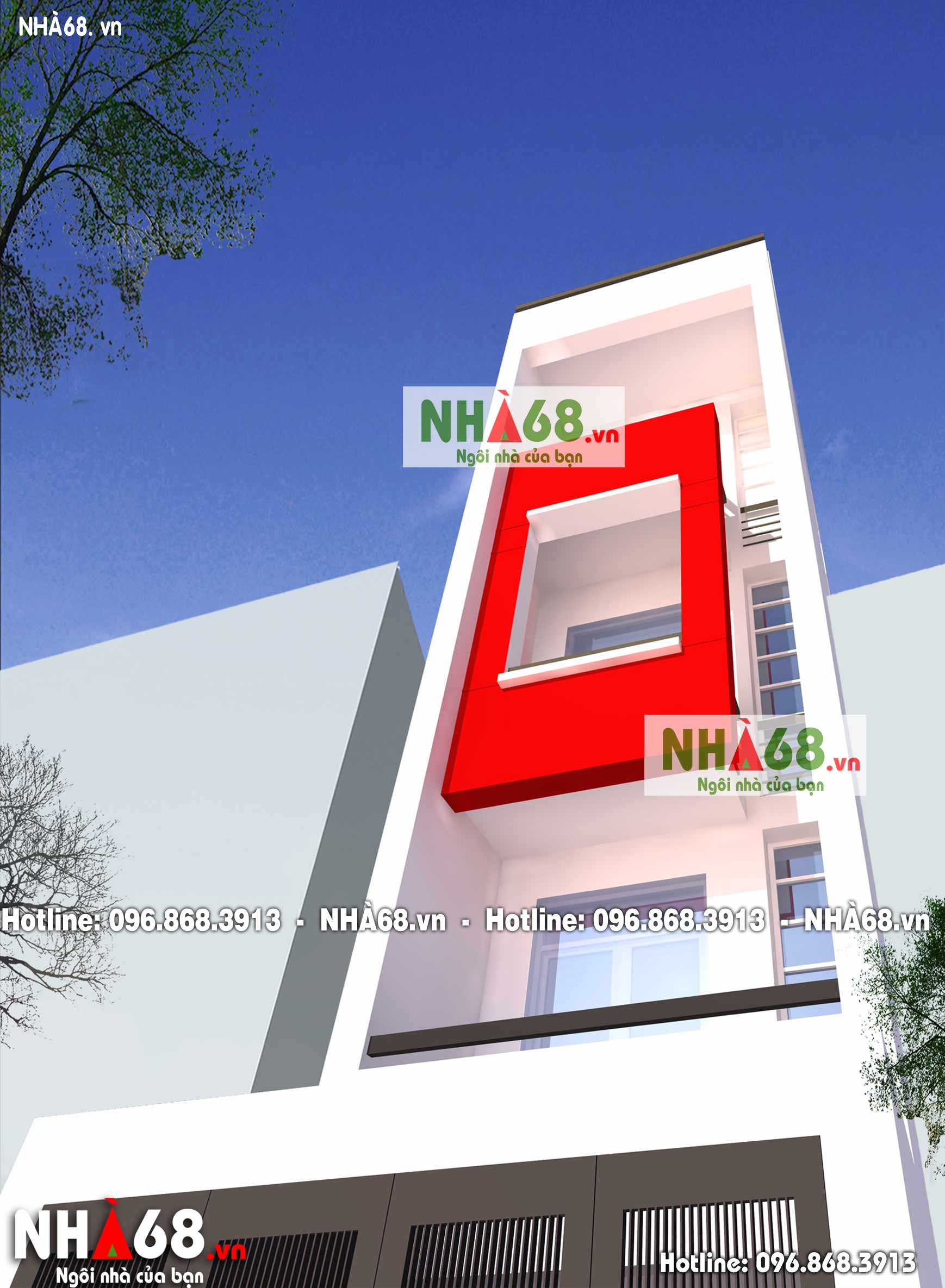 Mẫu nhà phố 4,5 tầng | 3m x 13m | NP68-003