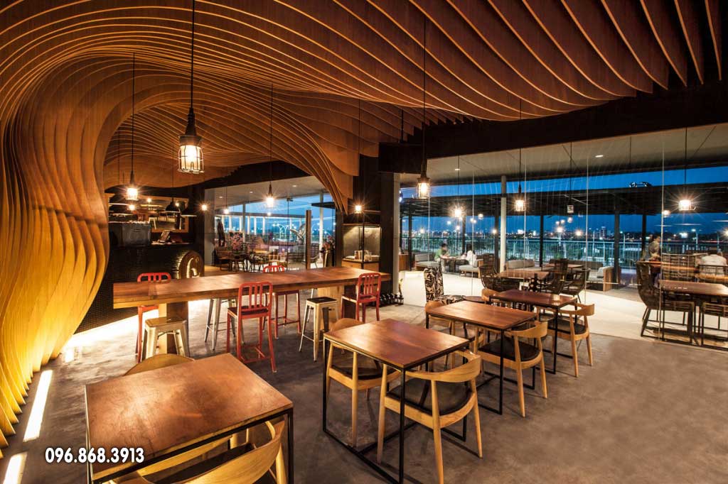 Mẫu thiết kế nội thất quán bar cafe đẹp độc đáo