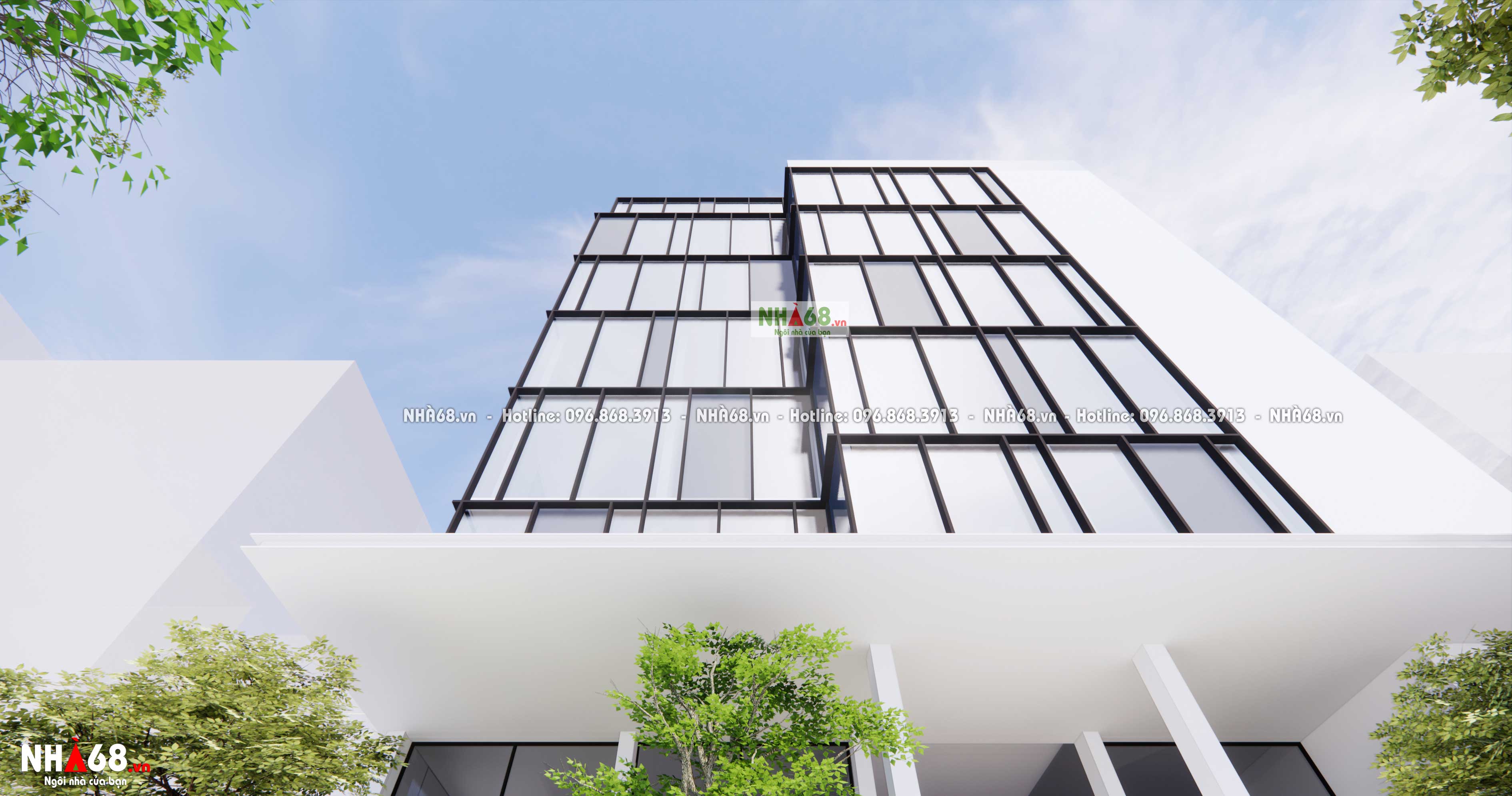 Thiết kế cải tạo kiến trúc trụ sở văn phòng 7 tầng | Nha68.vn