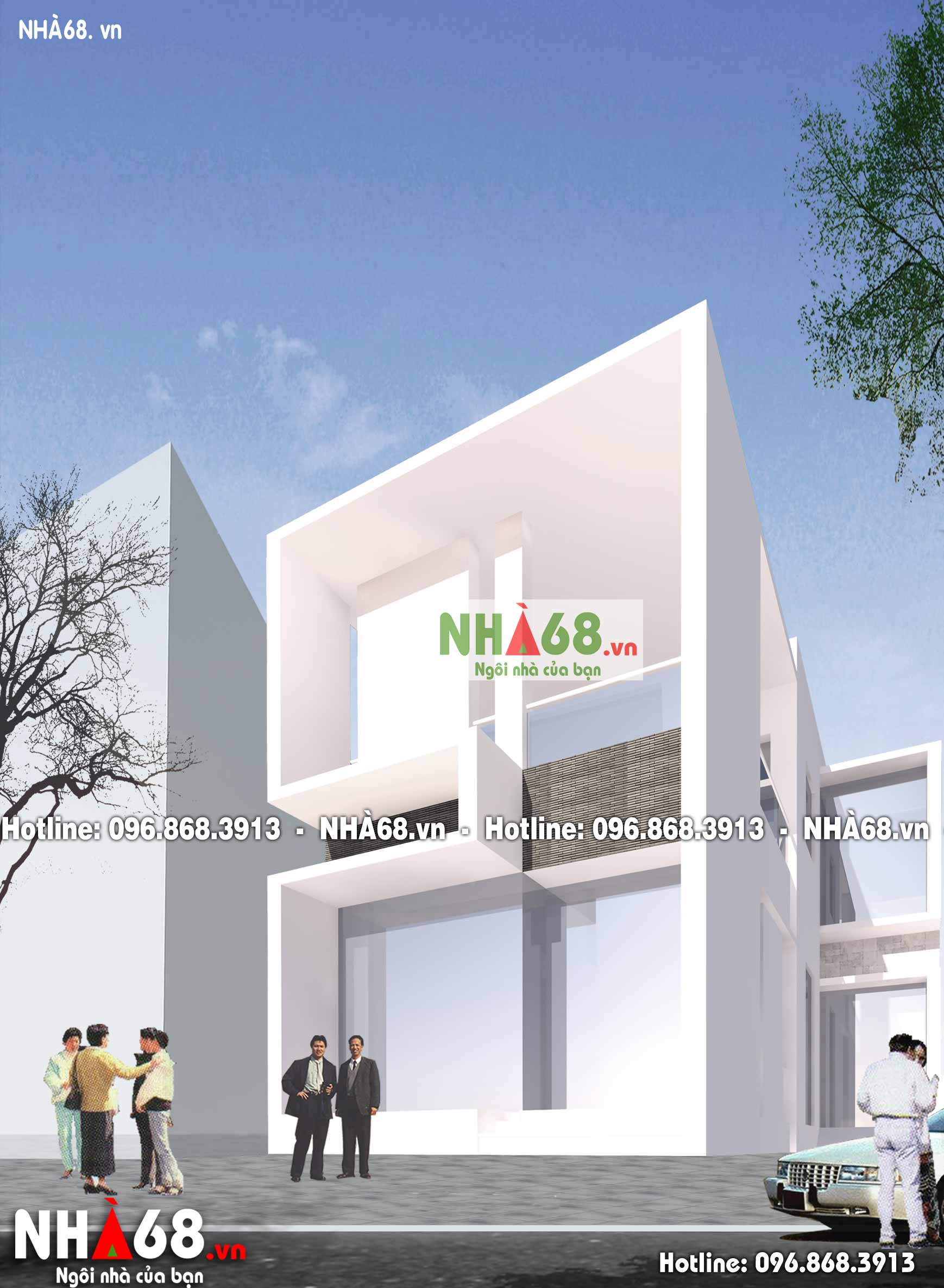 Thiết kế nhà ở 2 tầng hiện đại, kích thước 9m x 15m | Nhà 68