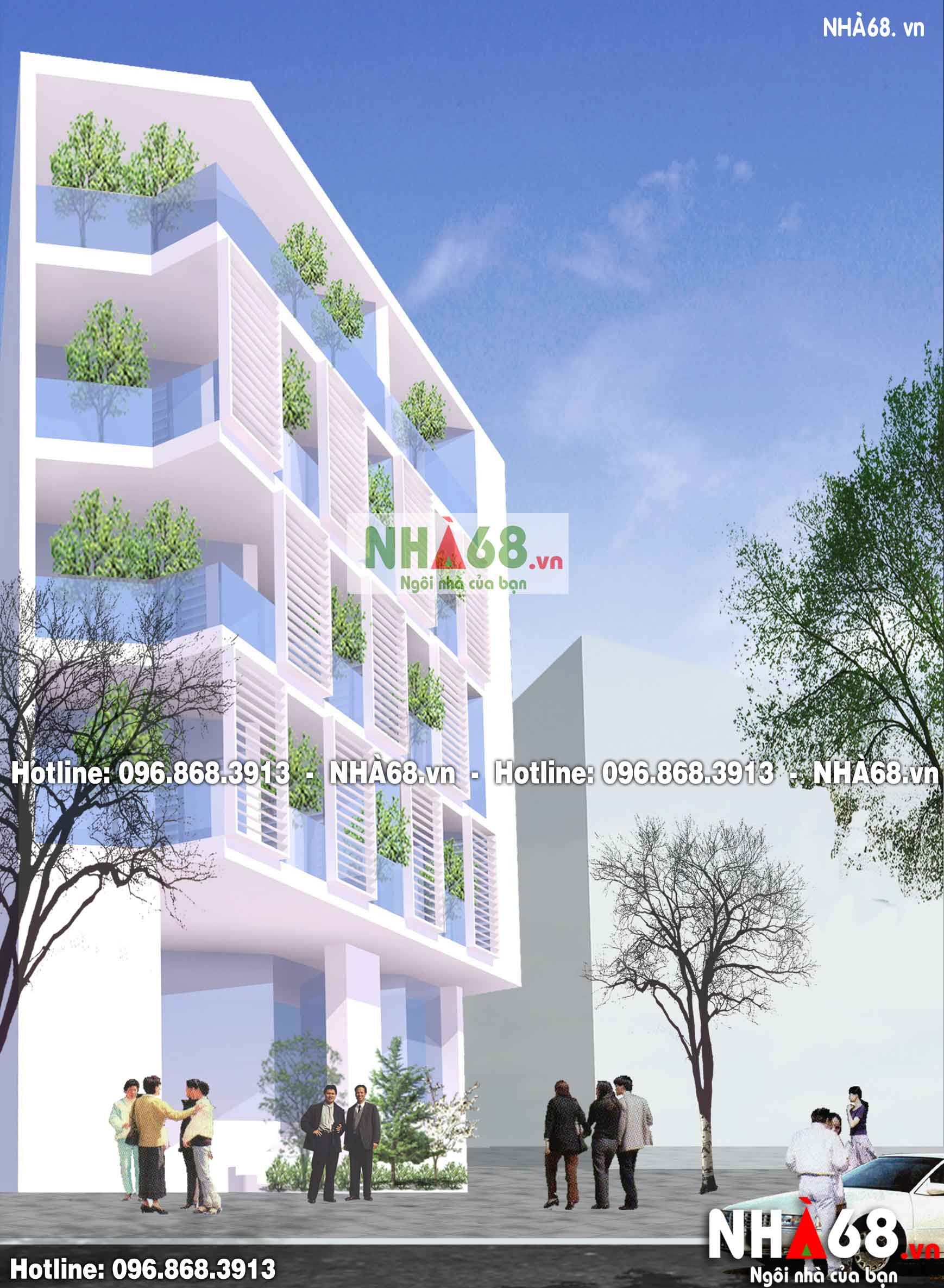 Thiết kế nhà phố 5 tầng diện tích 115m2 với mặt tiền rộng 12m