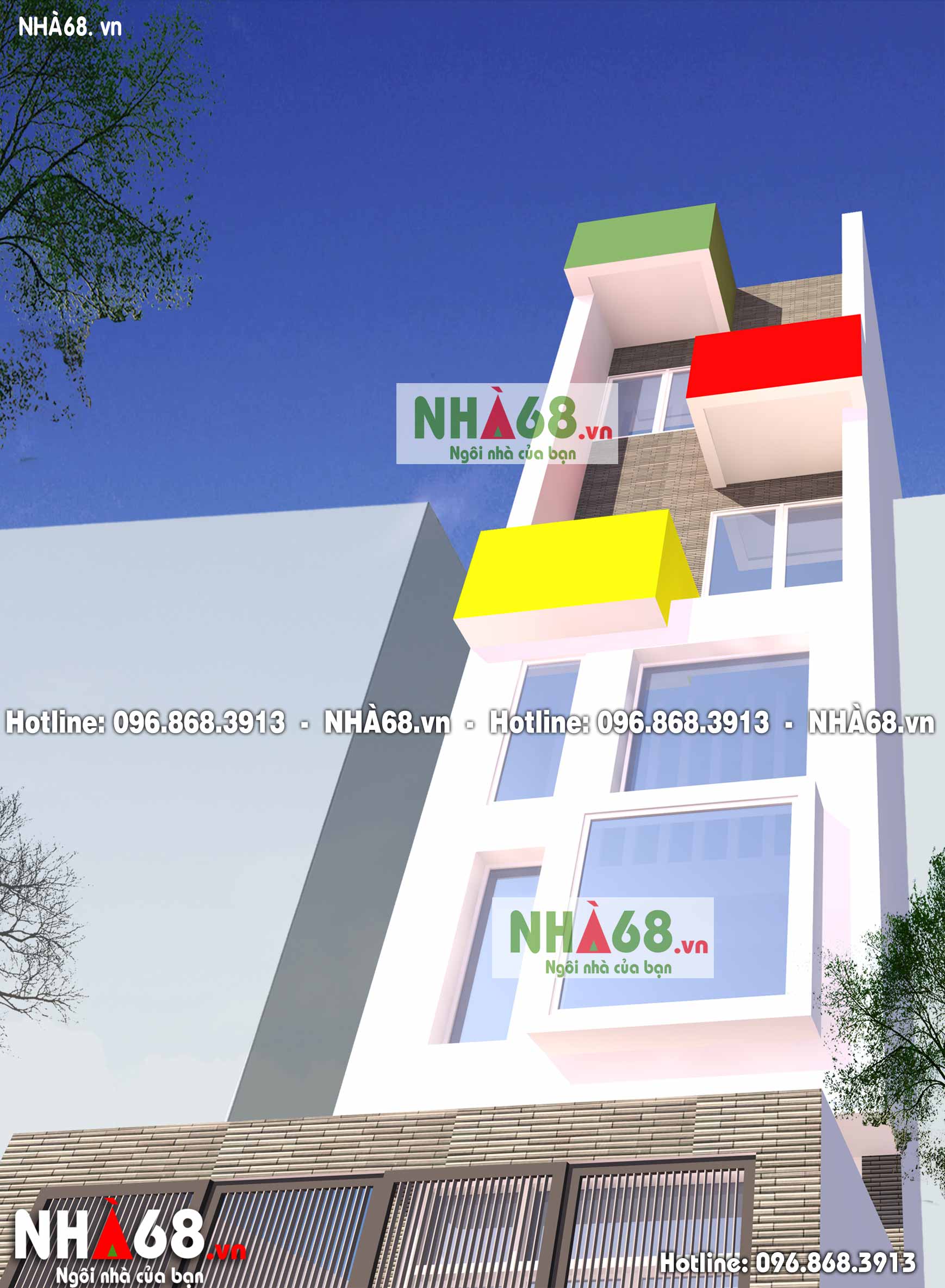 Mẫu nhà phố 5 tầng | 3.5m x 13m | NP68-010
