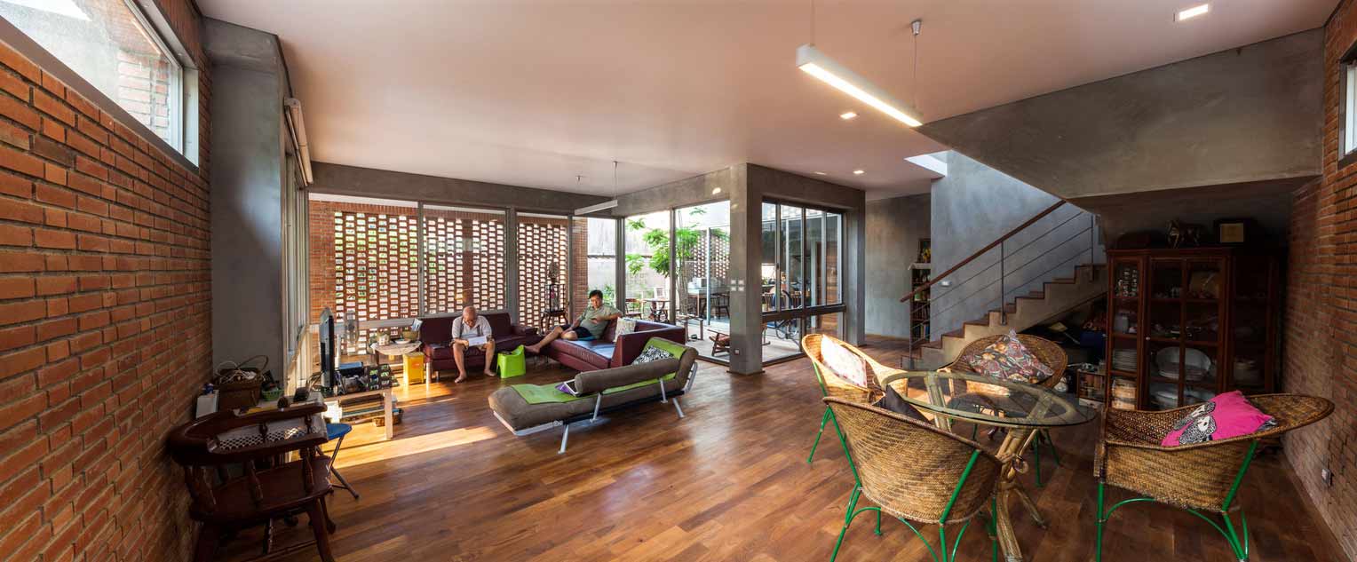 Mẫu nhà đẹp hiện đại cá tính với gạch trần | ND68-021