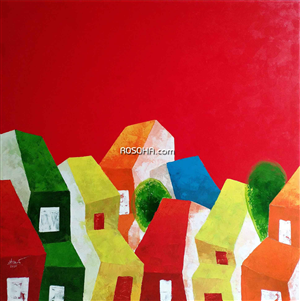 THE FLOW OF TIME | The Houses, Flowing | Art paintings