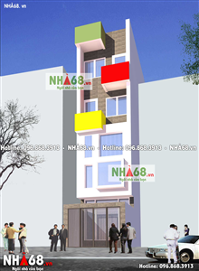 Mẫu nhà phố 5 tầng | 3.5m x 13m | NP68-010