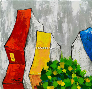 THREE HOUSES | The Houses, Flowing | Art paintings